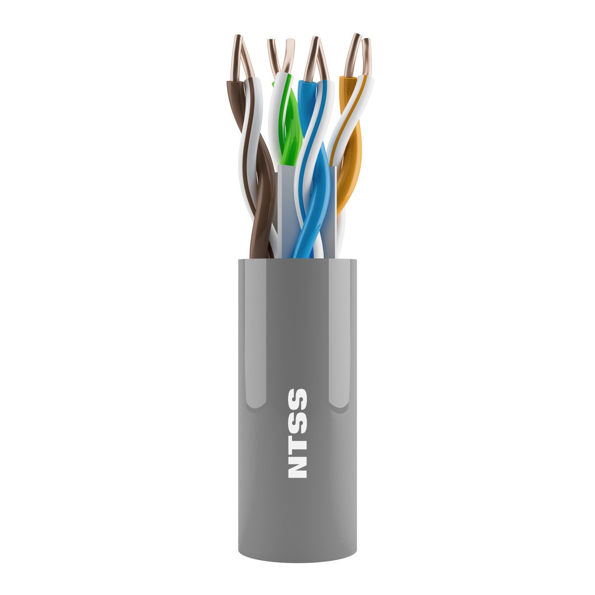 NTSS Кабель витая пара NTSS U/UTP 6 кат. 4 пары одножильный 23AWG медь 305м внутренний нг(А)-HF (LSZH) серый NTSS-IN-UUTP4-6-LSZH-GY