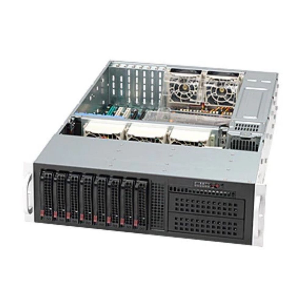 SuperMicro CSE-835TQC-R1K03B Корпус 3U 8-Port Backplane Supports 8 x 3.5&amp;quot; SAS3/SATA3 HDD/SSD with 2x mini SAS HD connectors,1000W Redundant High-efficiency Titanium Level Power Supplies,7x Full-h
