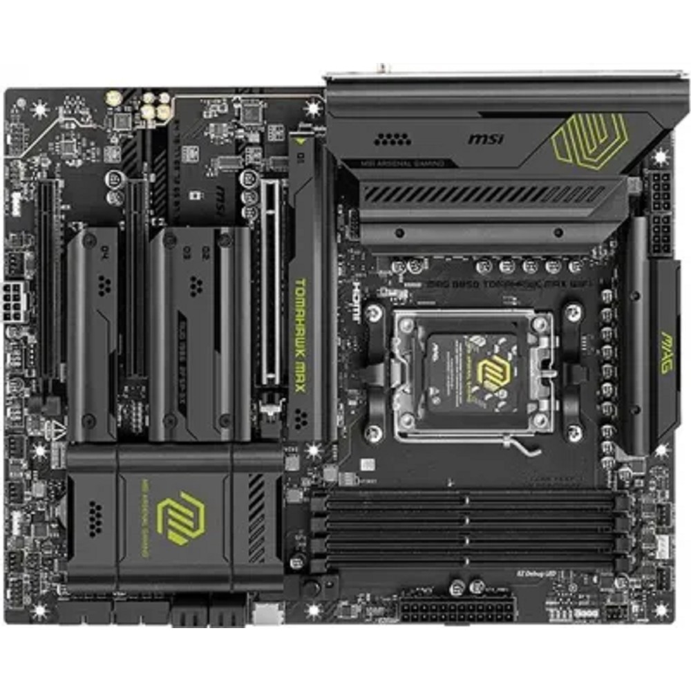 MSI MAG B850 TOMAHAWK MAX WIFI {B850, AM5, 4*DDR5, 3*PCIEx16, 4*M.2, 4*TypeC, 2*USB3.2Gen2, 5*USB3.2Gen1, 8*USB2.0, 4*SATA3.0, 5G, HDMI, ATX} RTL