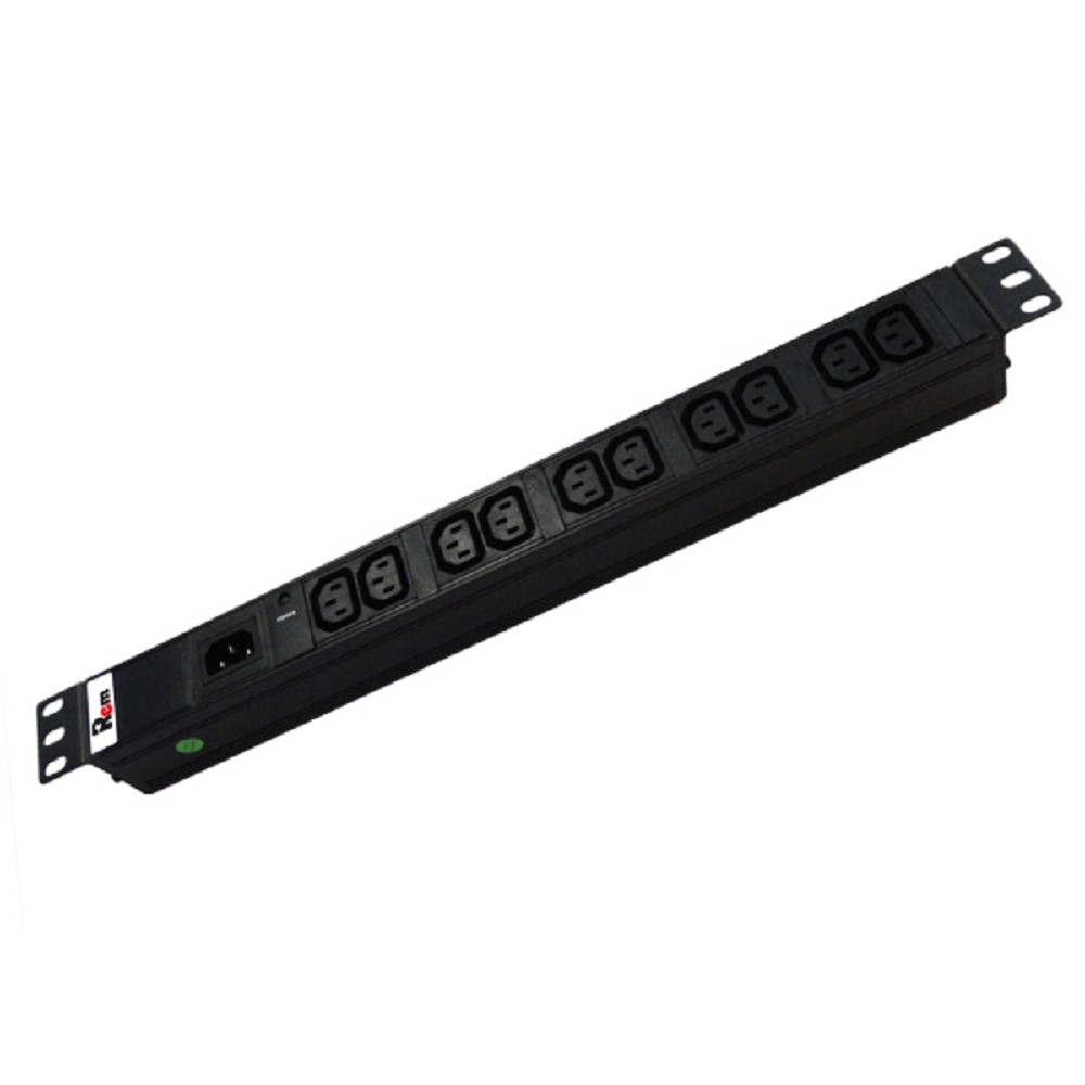 REM Блок розеток Rem-10 без шнура с инд., 10 IEC 60320 C13, вход IEC 60320 C14, 10A, алюм., 19" (R-10-10C13-I-440-Z)