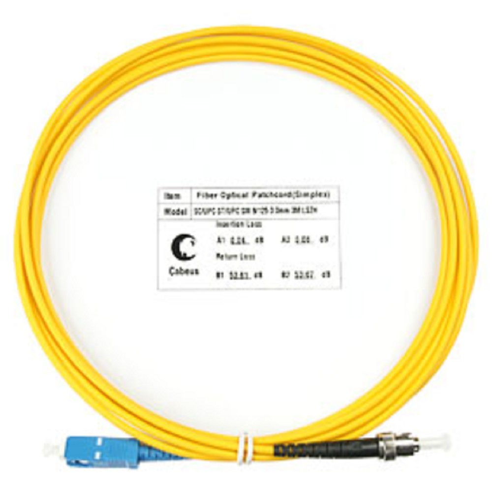 Cabeus FOP(s)-9-SC-ST-3m Шнур оптический simplex SC-ST 9/125 sm 3м LSZH