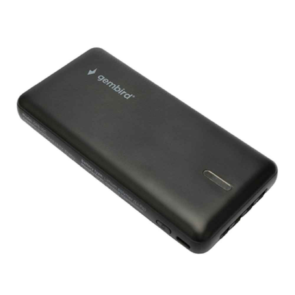 Gembird Портативный аккумулятор, 10000мАч, 2A, 4 встр.кабеля, черный (GPB-10C)