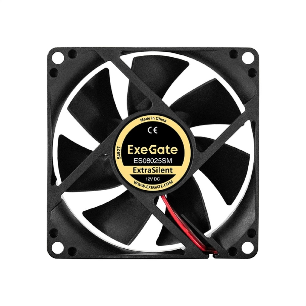 Exegate EX297044RUS Вентилятор 12В DC ExeGate ExtraSilent ES08025SM (80x80x25 мм, Sleeve bearing (подшипник скольжения), Molex, 2100RPM, 21dBA)