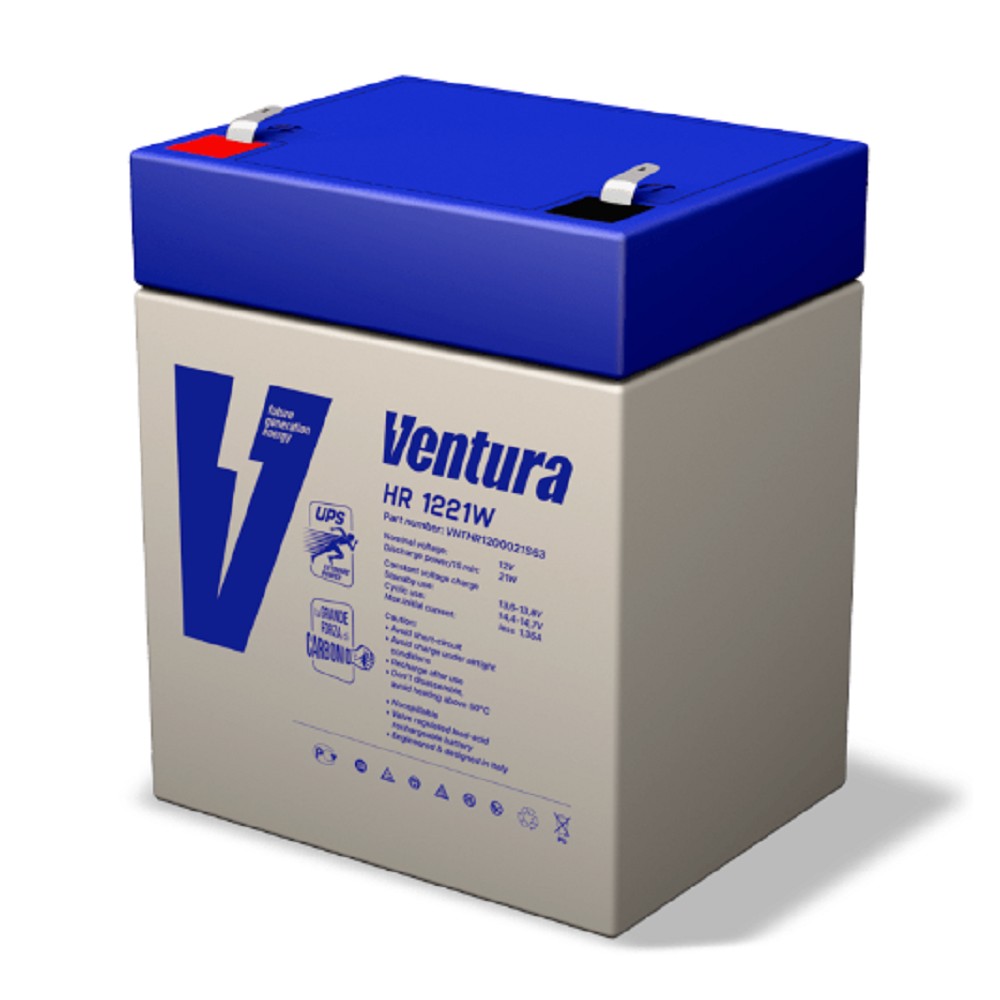 АКБ Ventura HR 1221W 12V/131 Вт/блок {5Ач, S63 (F2), ДхШхВ 90х70х105мм, 1.62кг, срок службы 10 лет}