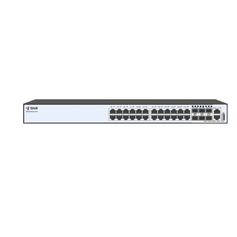 SNR SNR-S3950G-24TX Ethernet коммутатор, 24 порта 10/100/1000Base-T, 6 портов 1/10GBase-X SFP+, L3 (16K route), Hot Swap БП, 1 БП AC в комплекте