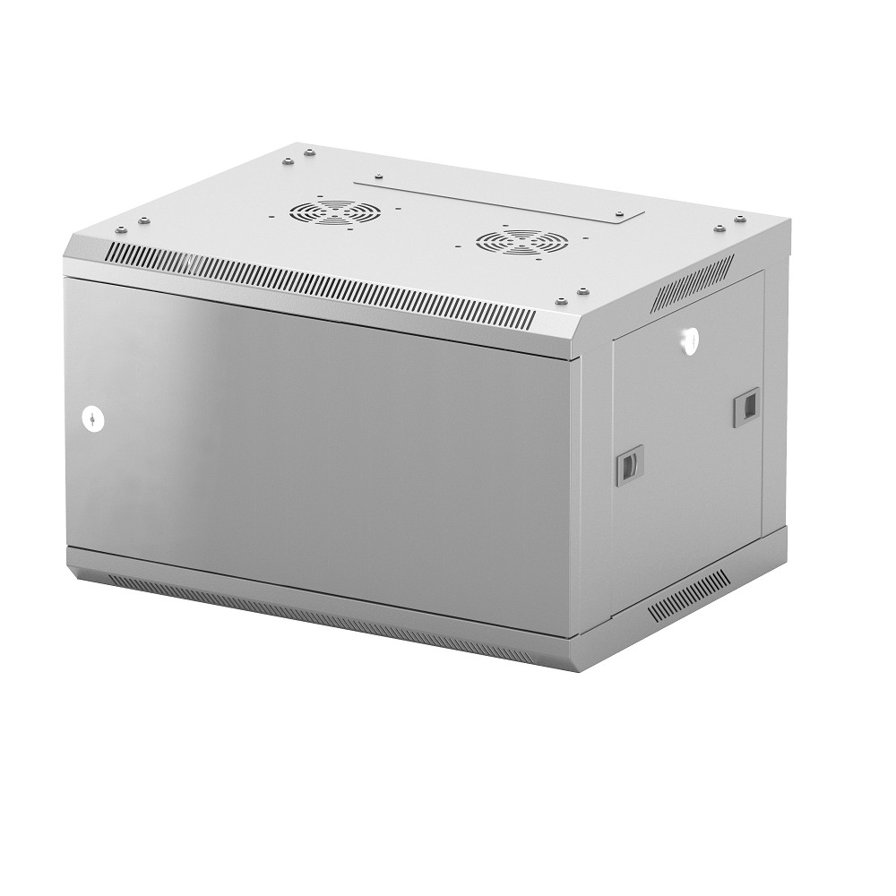 NEOMAX Шкаф телекоммуникационный  настенный 6U (600х350), металлическая дверь, замок-ключ (3 шт), разборный, цвет серый (1 коробка) [NCB-WM6U-6035MK3-100-GY]