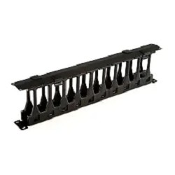 Hyperline CMF-1U-FPL106-MCOV-RAL9005 Кабельный организатор с крышкой, глубина 106 мм, 19", 1U