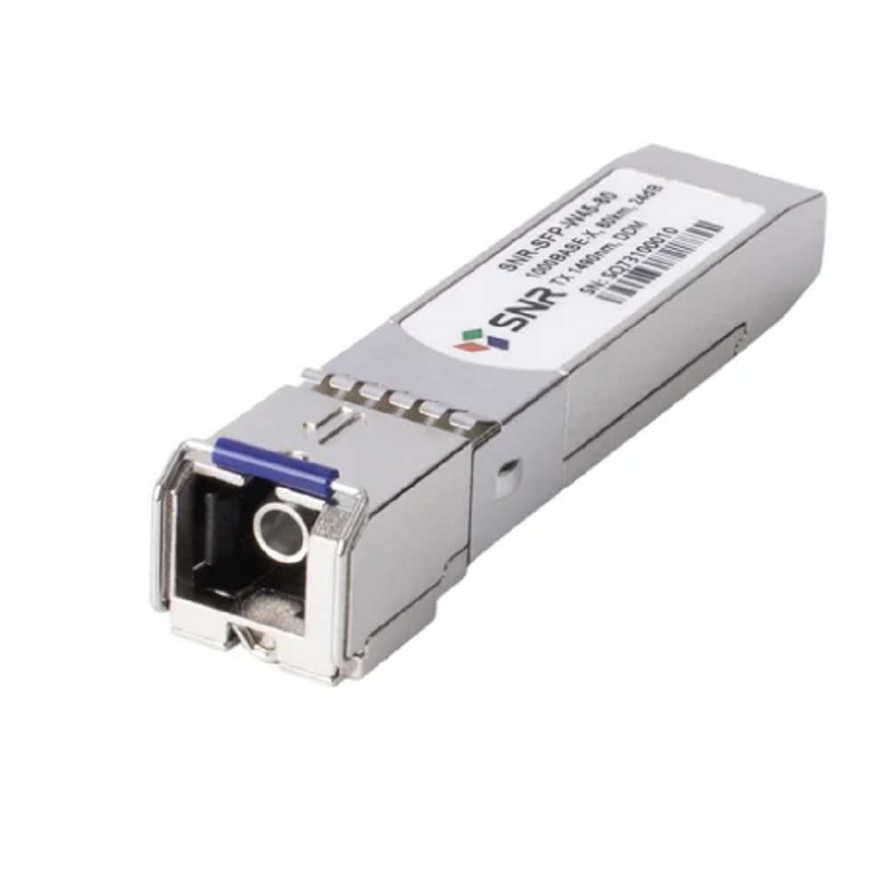 SNR SNR-SFP-W45-80-LC Одноволоконный модуль, SFP WDM 1000Base-BX, разъем LC, рабочая длина волны Tx/Rx: 1490/1550нм, дальность до 80км (24dB), с поддержкой функции DDM