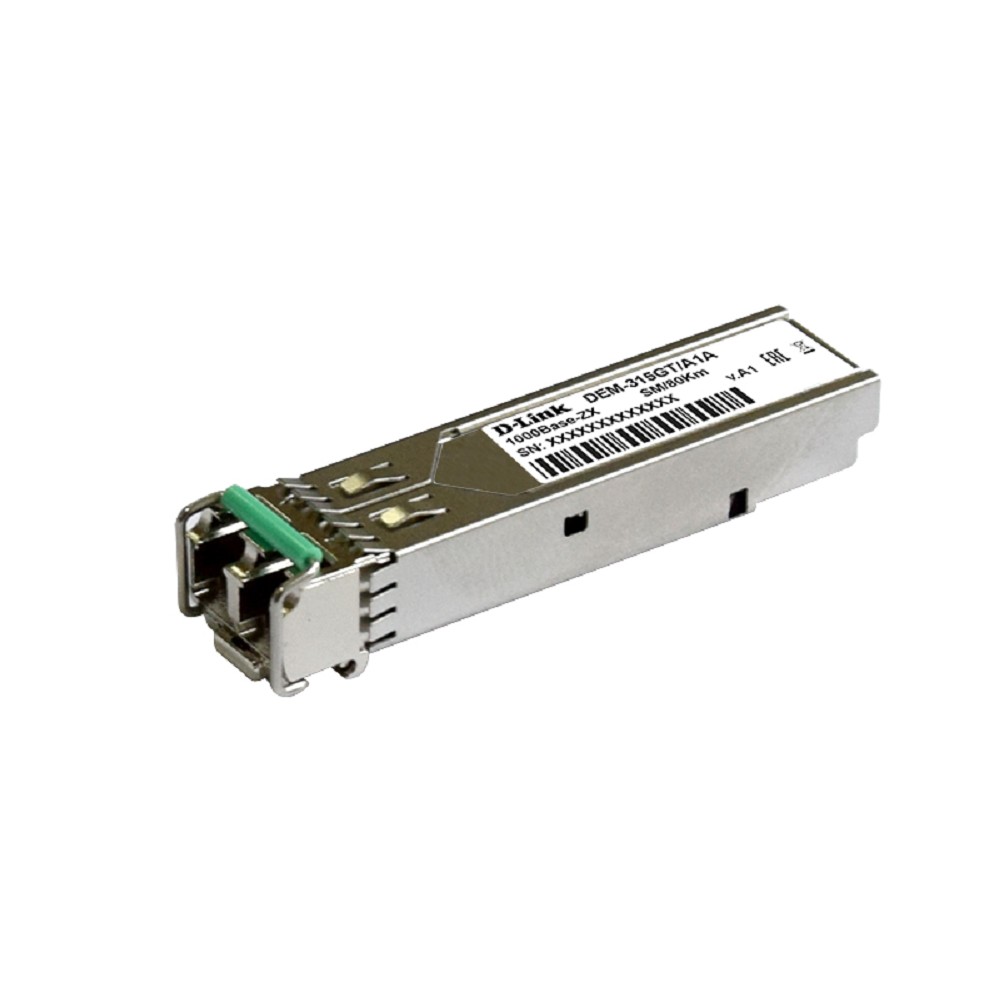 D-Link 315GT/A1A SFP-трансивер с 1 портом 1000Base-ZX для одномодового оптического кабеля (до 80 км, разъем Duplex LC)