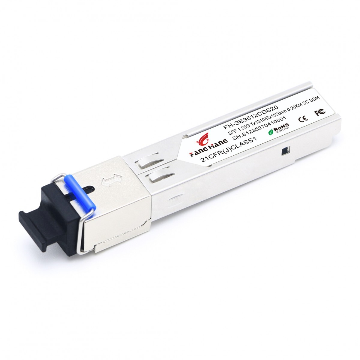 FangHang (для ELTEX) FH-SB3512IDS20 / FH-SB5312IDS20 SFP 1,25 GE модуль, 20 км, SM, 1 волокно, КОМПЛЕКТ TX/RX 1310/1550 SC, DDM, INDUSTRIAL