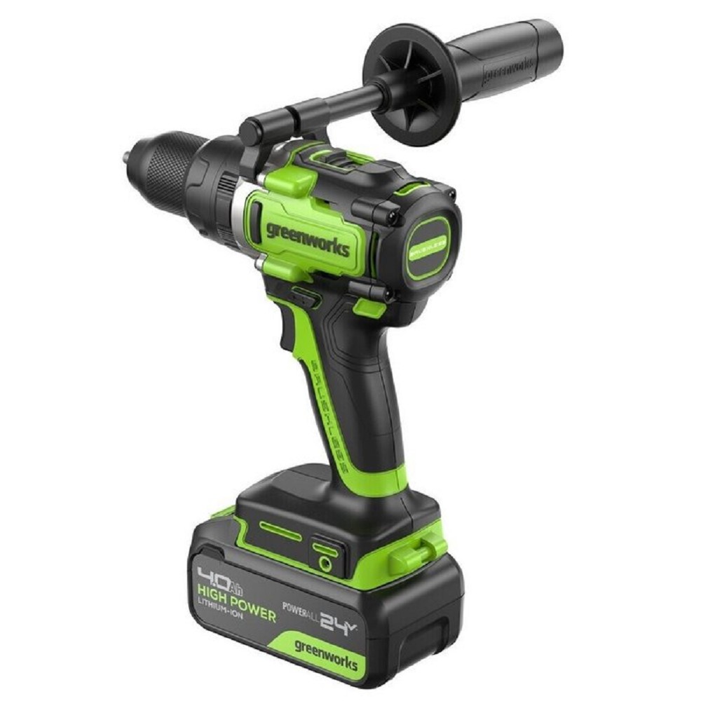 Greenworks GD24DD140 Дрель-шуруповерт аккумуляторная, 24V, 70/140Нм,Anti-kickback,2х4Ач,ЗУ,кор [3707607CUD]