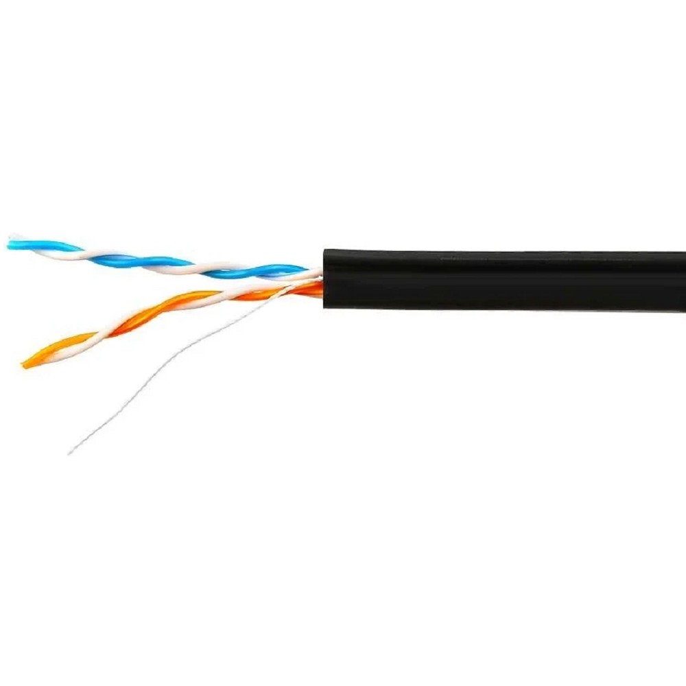 SkyNet Light UTP outdoor 2x2x0.46, медный, FLUKE TEST, кат.5e, однож., 305м, box, черный [CSL-UTP-2-CU-OUT]