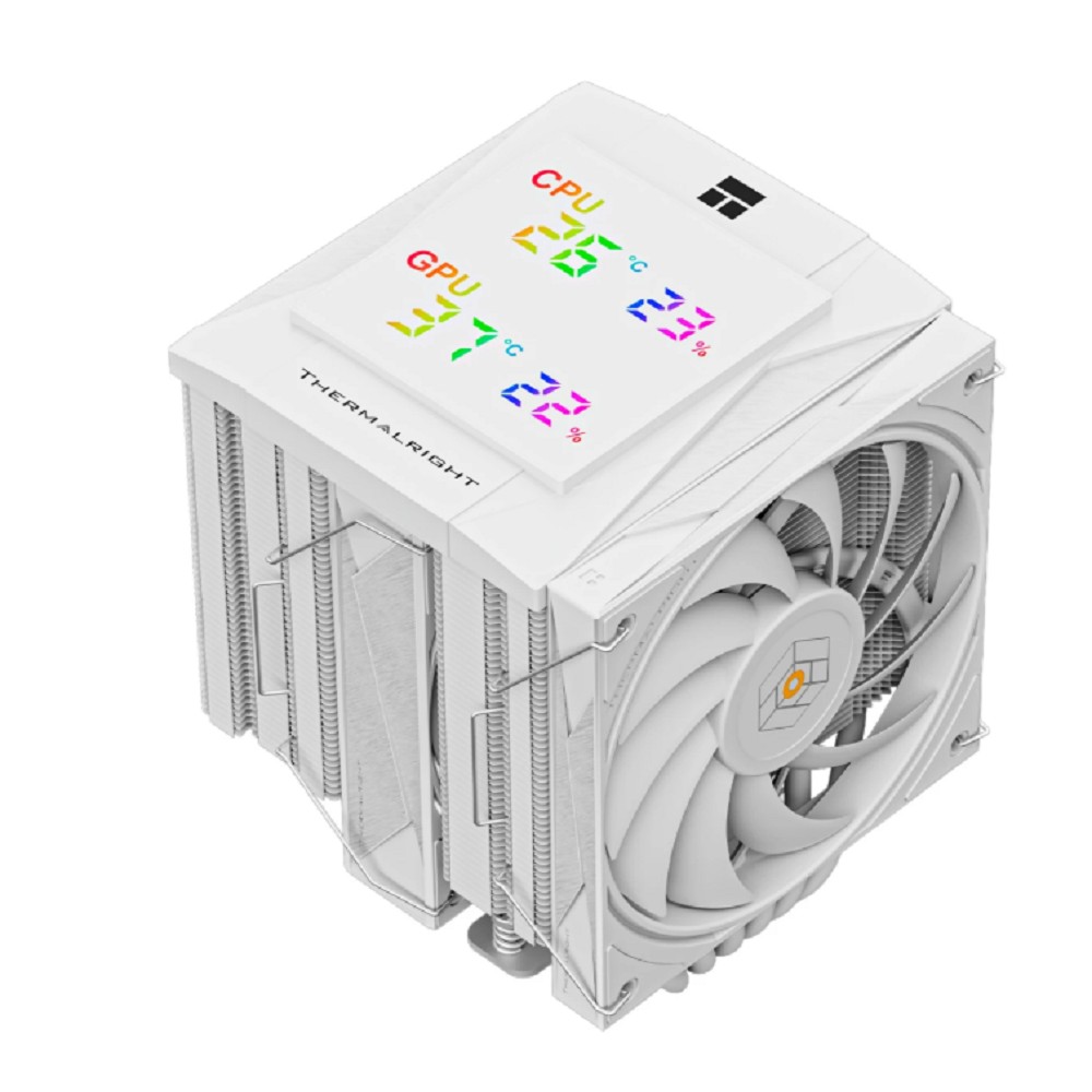 Thermalright Кулер Royal Knight 120 Digital White LGA115X/1200/1700/1851/2011/2066/ AM4/AM5 (2x120mm PWM Fan, медное основание, 6 тепл. трубок 6мм) / TRRK120DW