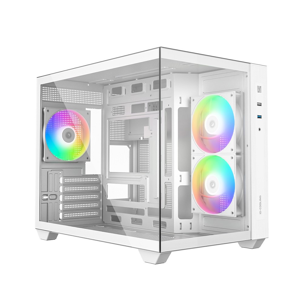 Case ID-Cooling VIEW 500 ARGB White mATX/ win TG/ 3 fans/ Gen2 Type C/ CPU 162mm/ GPU 407mm/ no PSU