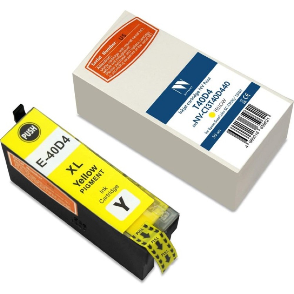Струйный картридж NV Print T40D4 (NV-C13T40D440) Yellow для Epson SureColor SC-T5100/T3100 (50 мл) 