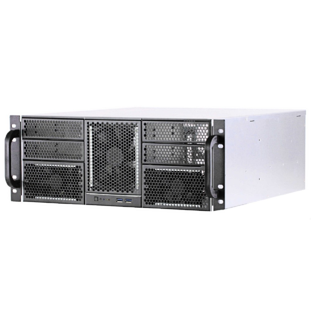 Procase Корпус 4U server case,4x5.25+11HDD,черный,без блока питания,глубина 550мм,MB CEB 12"x10,5", панель вентиляторов 3*120x25 PWM [RE411-D4H11-FC-55]
