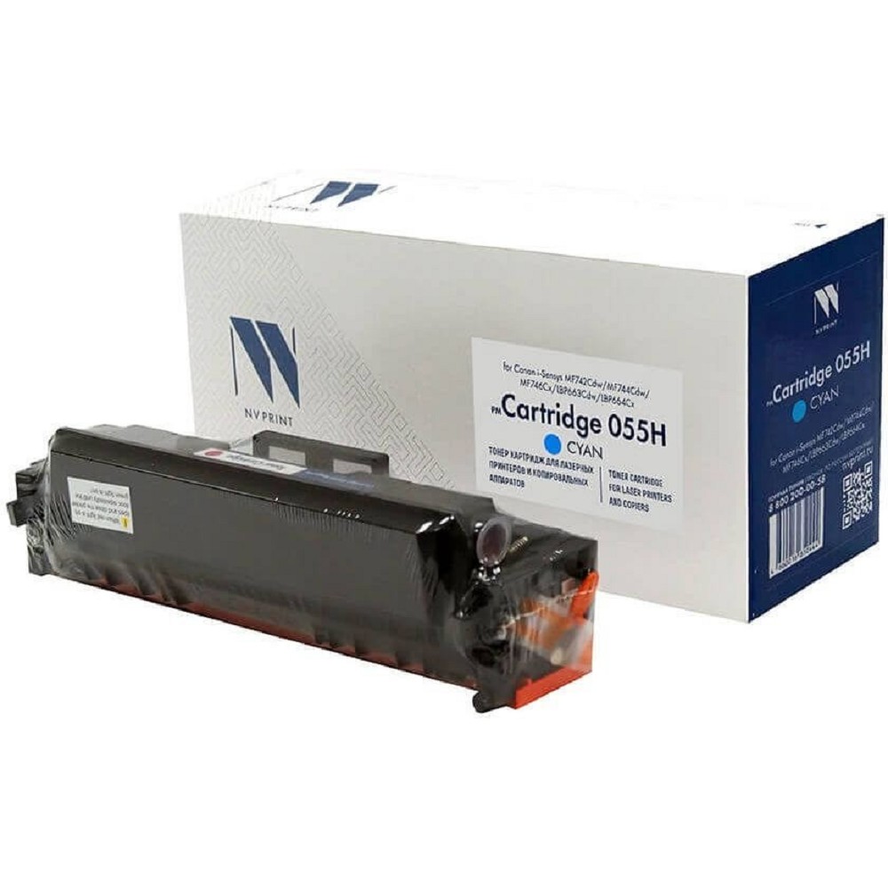 Тонер-картридж NVP совместимый NV-055H Cyan для Canon i-Sensys MF742Cdw/MF744Cdw/MF746Cx/LBP663Cdw/LBP664Cx (5900k)