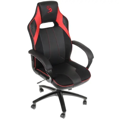 Кресло игровое A4TECH Bloody GC-300, на колесиках, эко.кожа/ткань, черный/красный