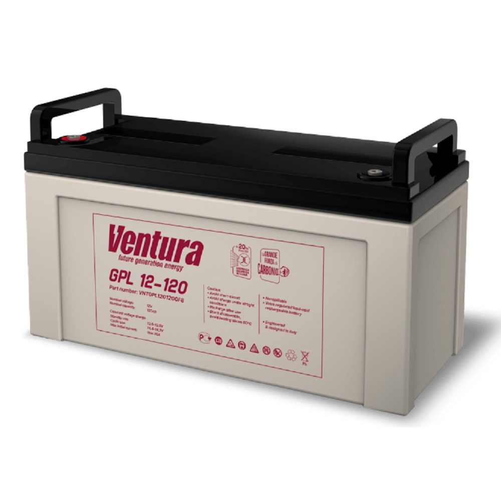 АКБ Ventura GPL 12-120 12V/133Ah {F8, ДхШхВ 406х173хх237мм, масса 35,40 кг, срок службы 12 лет}