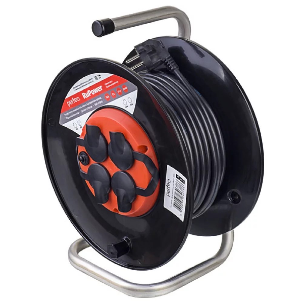 Perfeo удлинитель на катушке без заземления "RU POWER",PF_B4679 (40м 4гн с т/з 16А ПВС 3х1,5 IP44 (РБК16))