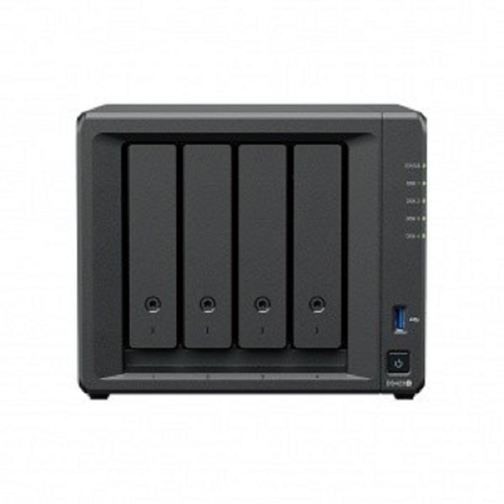 Synology DS423+ Сетевое хранилище NAS, слоты 4x2.5"/3.5" SATA3, 2xM.2-PCI-E, 2x1 Гбит/с, 2xUSB 3.X, Intel Celeron J4125/4x2 ГГц, DDR4 2Gb, 90W