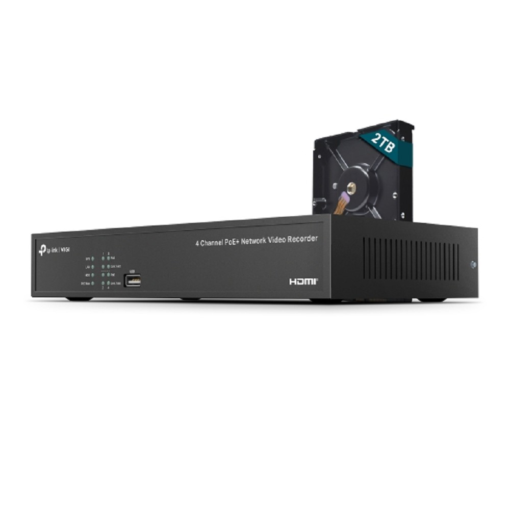 TP-Link VIGI NVR1004H-4P-2TB 4-канальный сетевой видеорегистратор с поддержкой PoE+