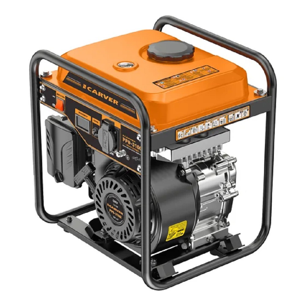Генератор CARVER  PPG -3100I инверторный [01.020.00052] { (2,2/2,5 кВт, 220В, 16А, дисплей)(24шт/пал) }