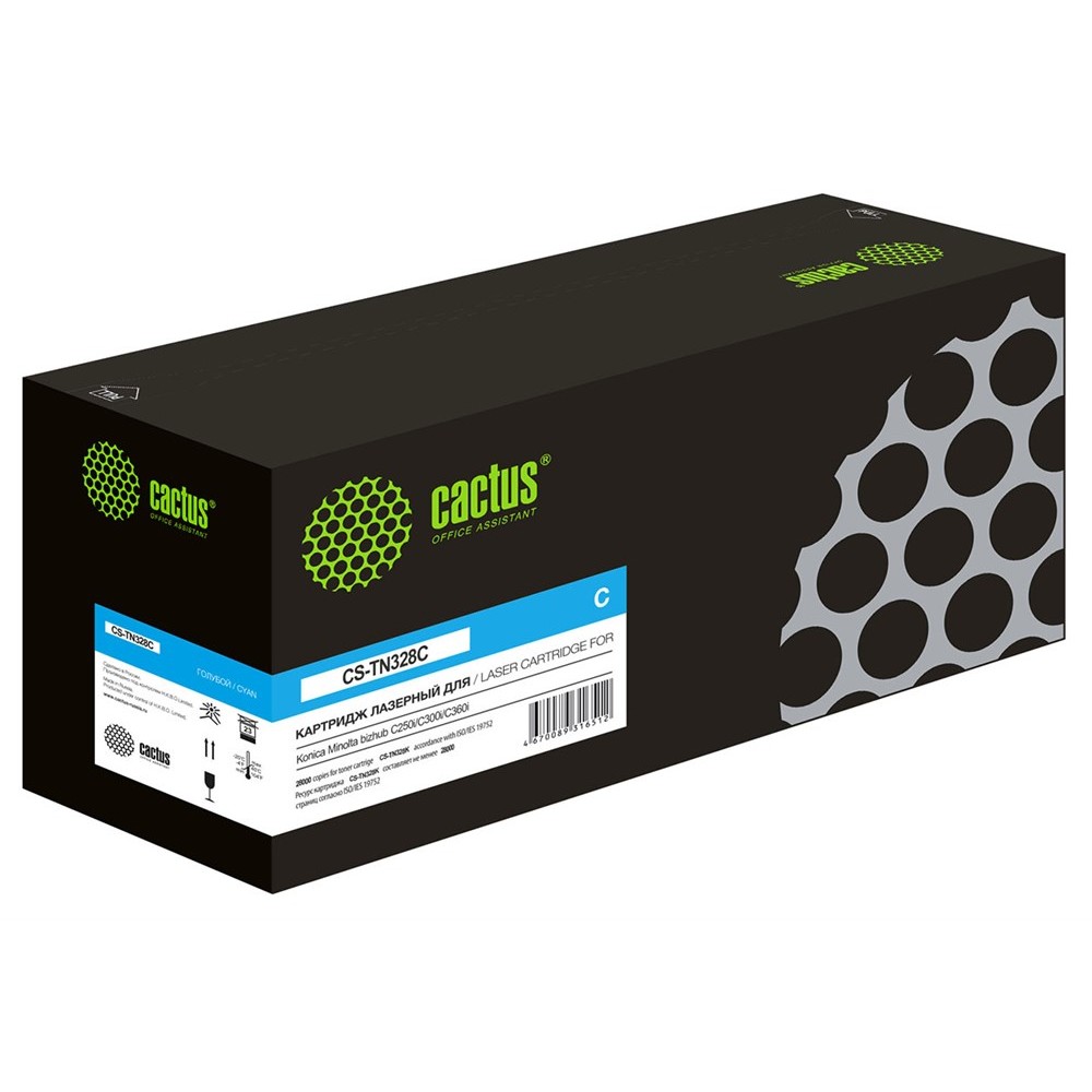 Картридж лазерный Cactus CS-TN328K TN328K черный (28000стр.) для Konica Minolta bizhub C250i/C300i/C360i