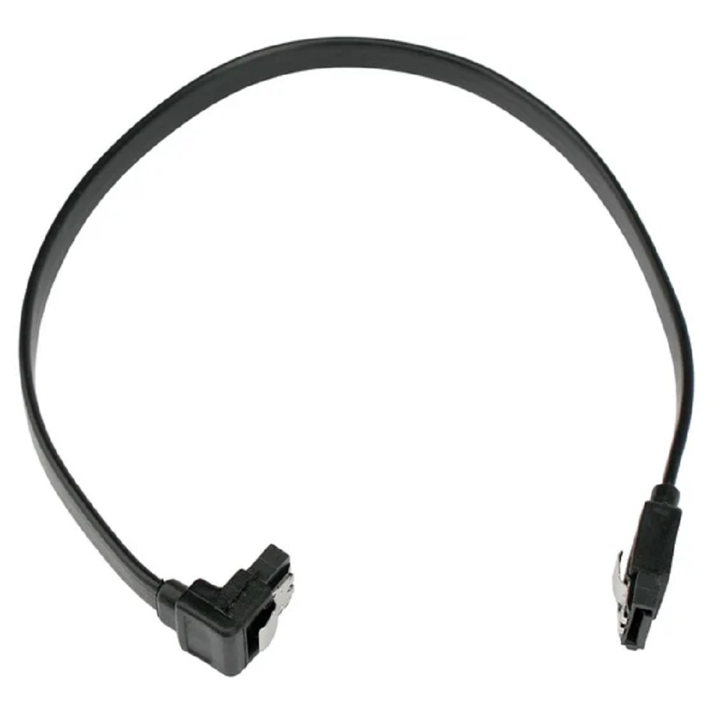 Cablexpert Кабель интерфейсный SATA Sata3 7pin / 7pin, угловой, защелка, 30см, черный, пакет (CC-SATAM-DATA90-BL-30CM)