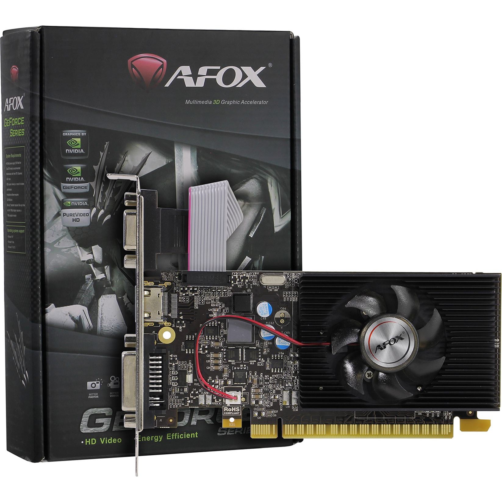 Повреждение упаковки Видеокарта AFOX GT730 4GB GDDR3 128 bit VGA/DVI/HDMI 1FAN LP (AF730-4096D3L5) RTL 