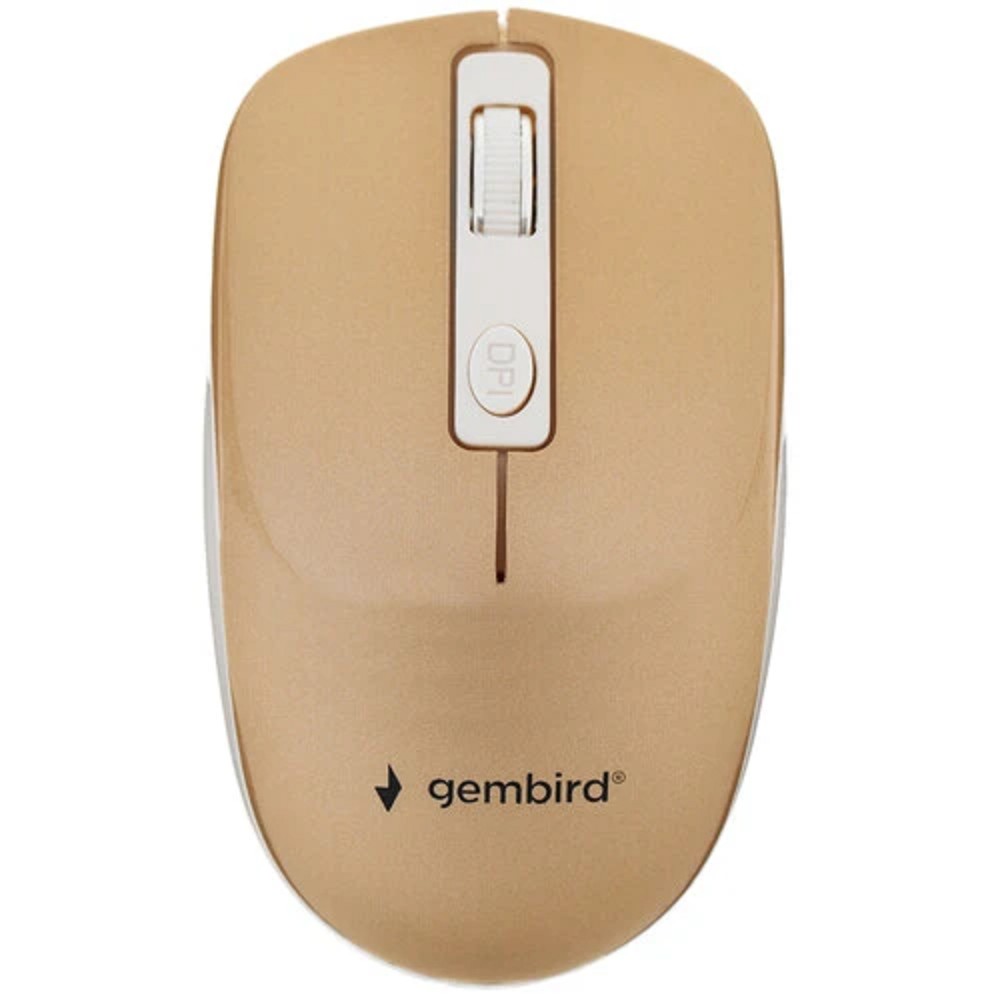 Gembird MUSW-400-G Gold USB { Мышь беспров., 3кн.+колесо-кнопка, 2.4ГГц, 1600 dpi, бесшумный клик}