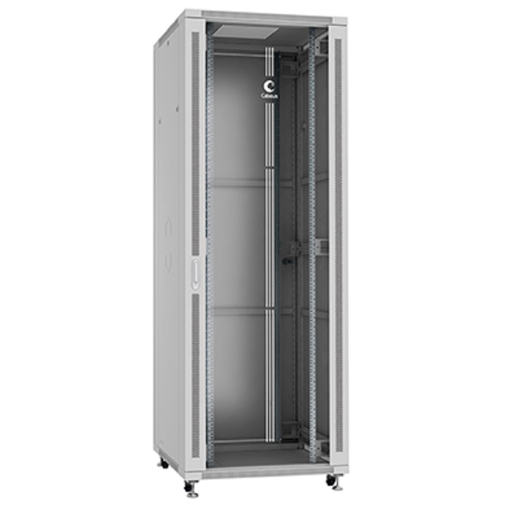 Cabeus SH-05C-47U80/80 Шкаф монтажный телекоммуникационный 19" напольный для распределительного и серверного оборудования 47U 800x800x2277mm (ШхГхВ) передняя стеклянная и задняя сплошная металлическая