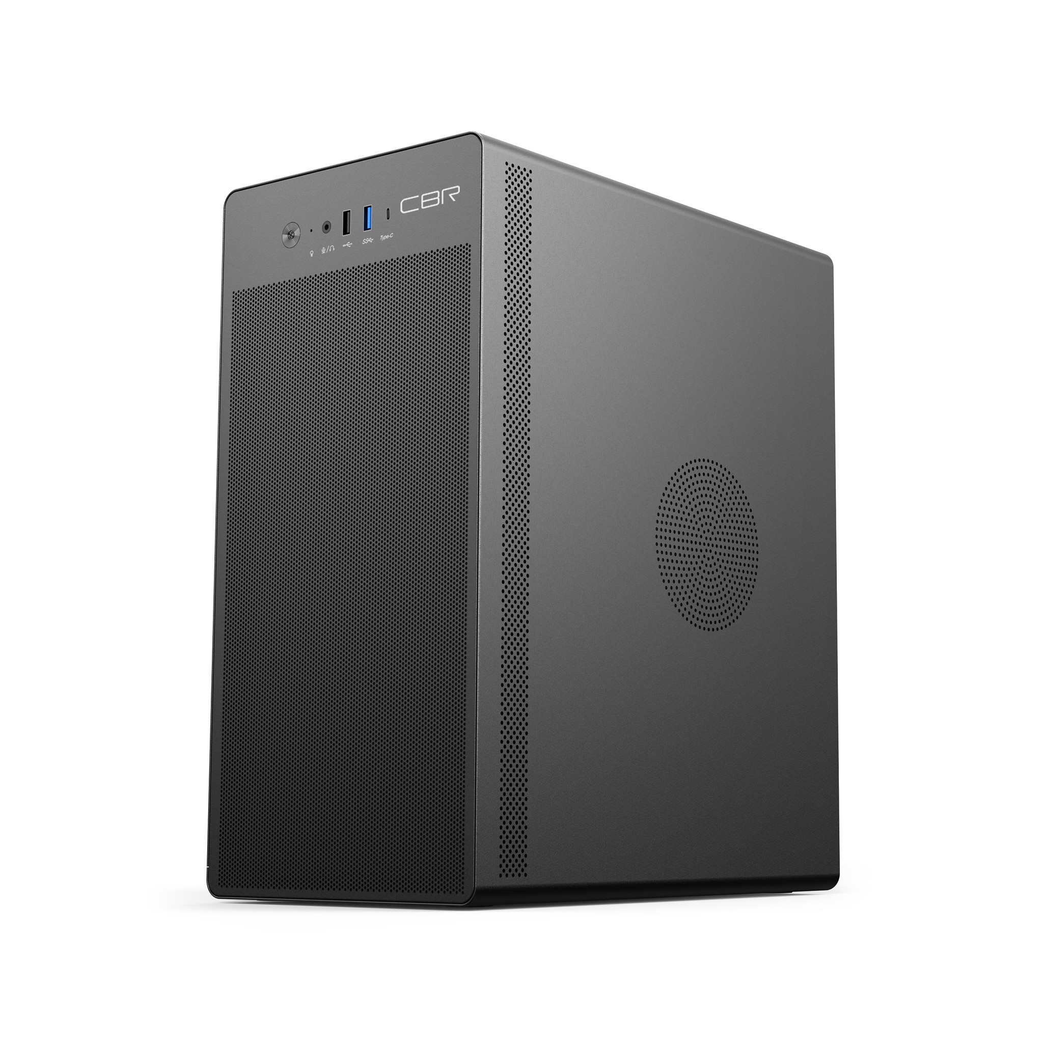 CBR Корпус mATX Minitower V285, без БП, 1*USB 3.0 Type-C, 1*USB 3.0, 1*USB 2.0, HD Audio+Mic, Black [PCC-MATX-V285-WPSU]