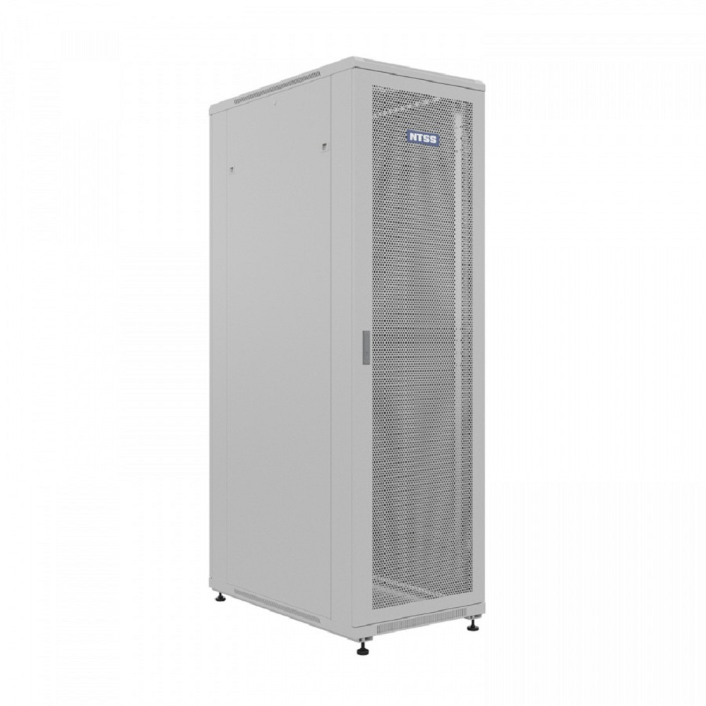 NTSS Шкаф напольный универсальный серверный NTSS R 42U 800х1000мм, 4 профиля 19, двери перфорированная и сплошная металл, боковые стенки съемные, регулируемые опоры, разобранный, серый RAL 7035 NTSS-R
