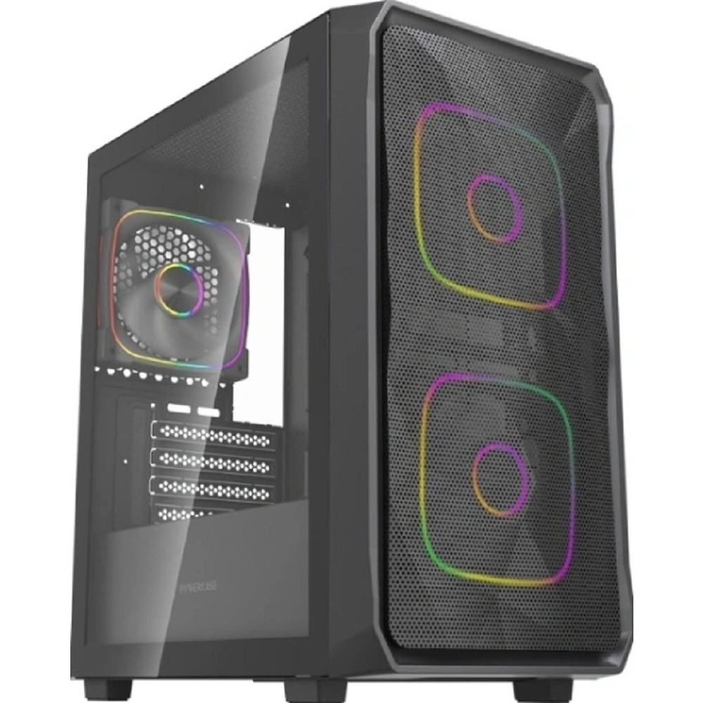Powercase Корпус Mistral SM06 ARGB, Tempered Glass, 3x120mm ARGB PWM fans, чёрный, mATX  (CMMSM06B-A3)