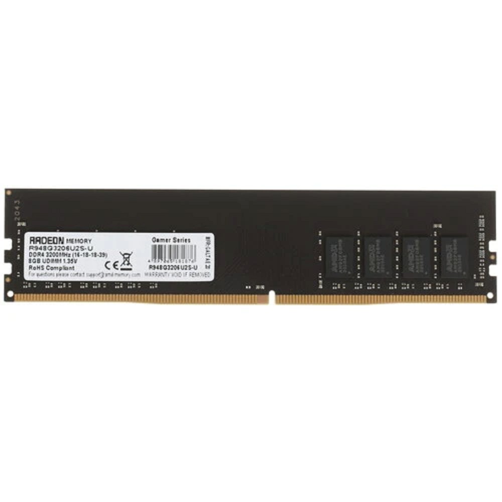 Повреждение упаковки AMD DDR4 DIMM 8GB Gamer Series R948G3206U2S-U 3200,  Ret
