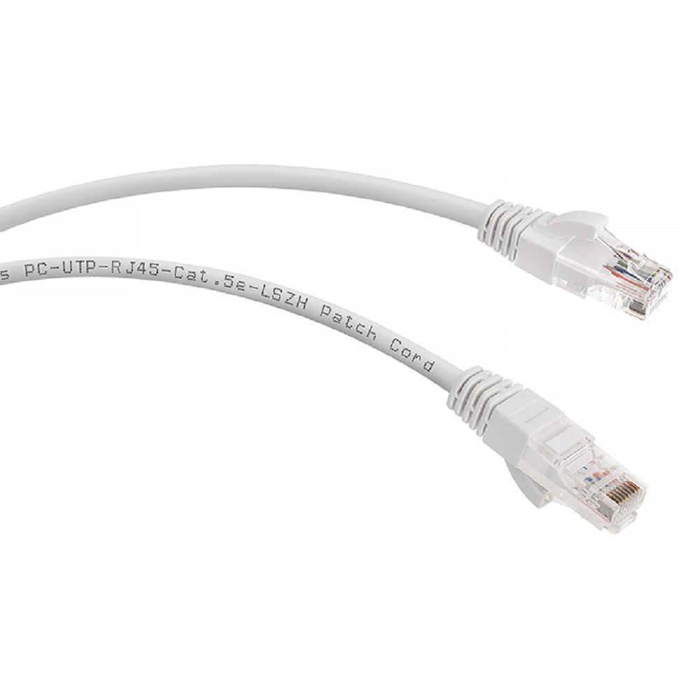 Cabeus PC-UTP-RJ45-Cat.5e-5m-WH-LSZH Патч-корд U/UTP, категория 5е, 2xRJ45/8p8c, неэкранированный, белый, LSZH, 5м