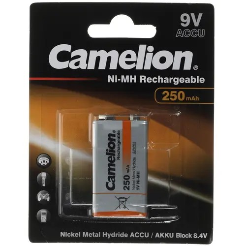 Аккумулятор Camelion NH-9V250BP1 (8.4V, 250mAh) NiMH, типа "Крона