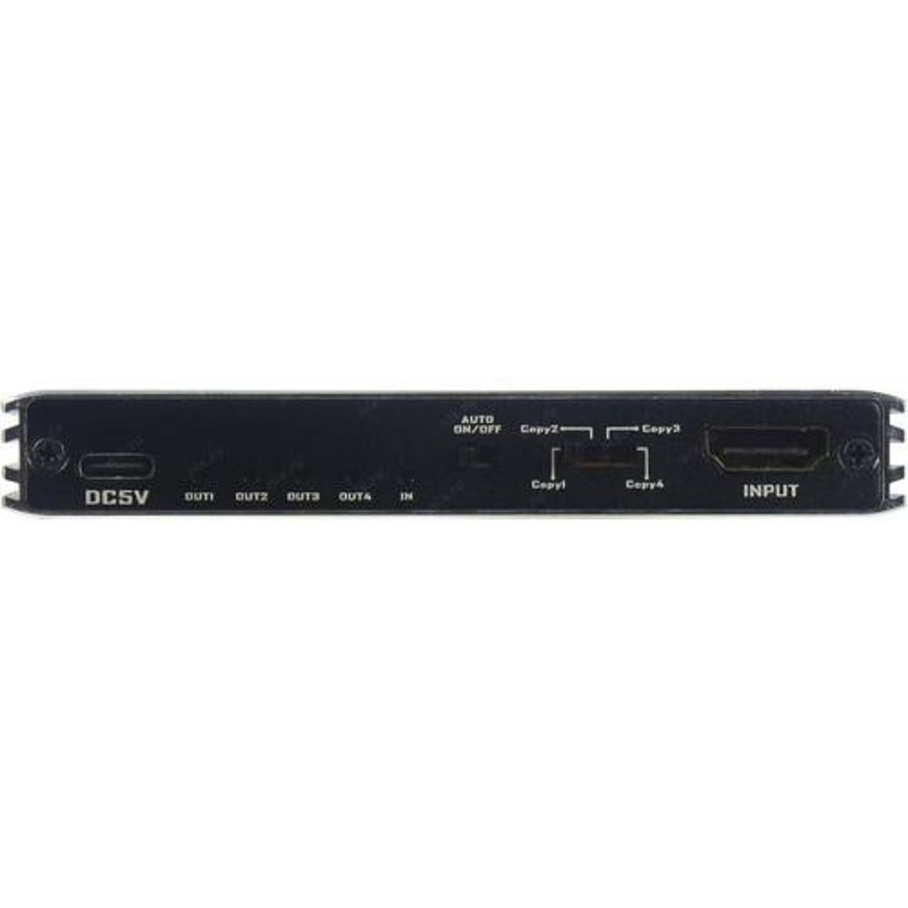 ORIENT HSP0104H8L-2.1, HDMI разветвитель 1->4, UHD 8K/60Hz, 4K/120Hz, HDR10+, HDMI 2.1, 48 Гбит/с, HDCP 2.3, EDID управление, внешний БП, метал..корпус (33323)