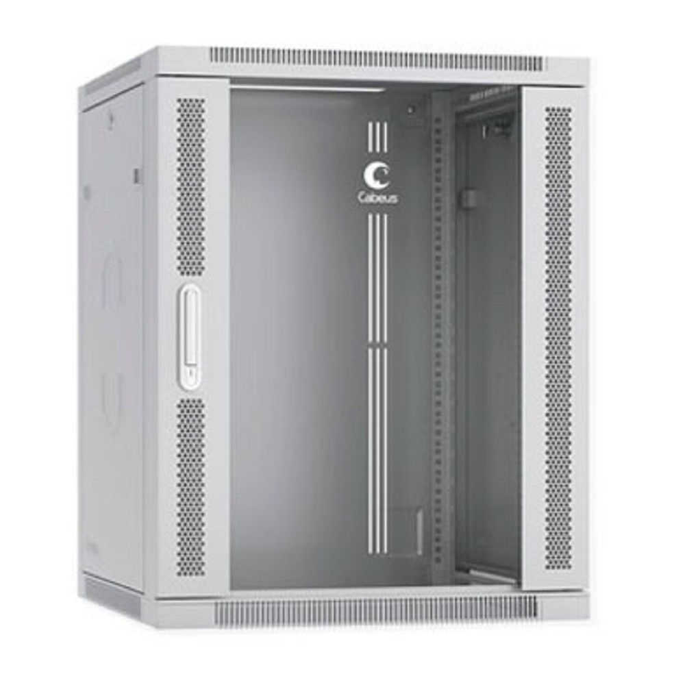 Cabeus SH-05F-15U60/45-R Шкаф телекоммуникационный настенный разобранный 19" 15U 600x450x769mm (ШхГхВ) дверь стекло, цвет серый (RAL 7035)