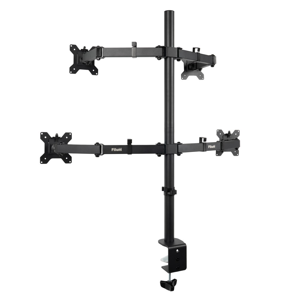 Кронштейн для монитора Filum FL-DMT004FB черный, четыре монитора, VESA: 75/100, 10-30 дюйма, до 10 кг (00-01215493)