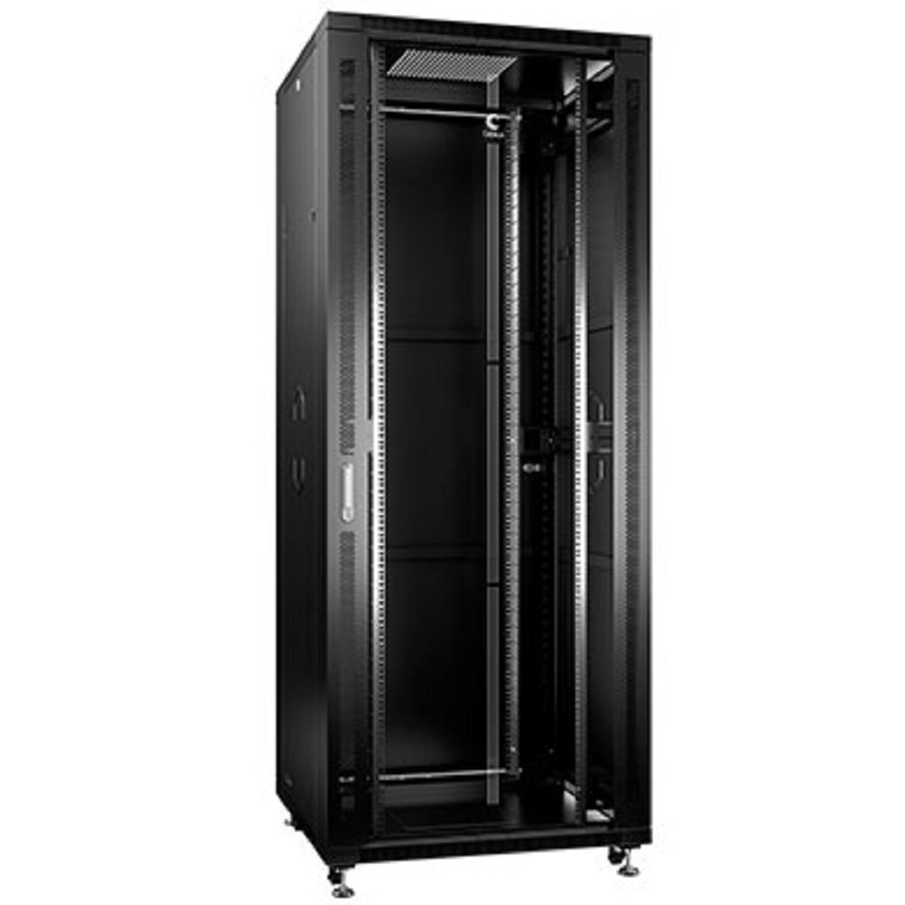 Cabeus  SH-05C-42U80/80-BK Шкаф монтажный телекоммуникационный 19" напольный для распределительного и серверного оборудования 42U 800x800x2055mm (ШхГхВ) передняя стеклянная и задняя сплошная металл