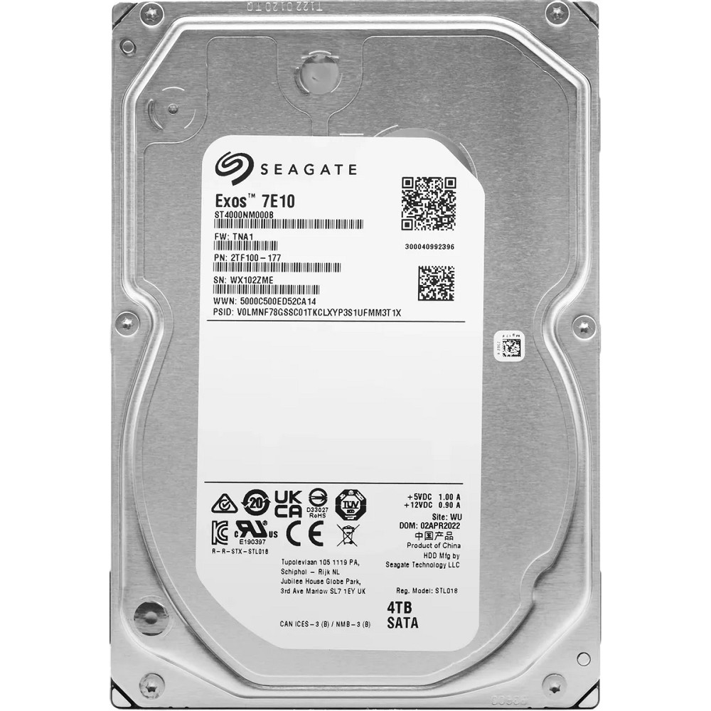 4TB Seagate Exos 7E8 (ST4000NM000A) {SATA 6Gb/s, 7200 rpm, 256mb buffer, 3.5"}