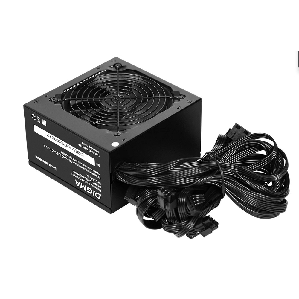 Digma ATX 600W DPSU-600W-WH 80+ white (20+4pin) APFC 120mm fan 6xSATA RTL
