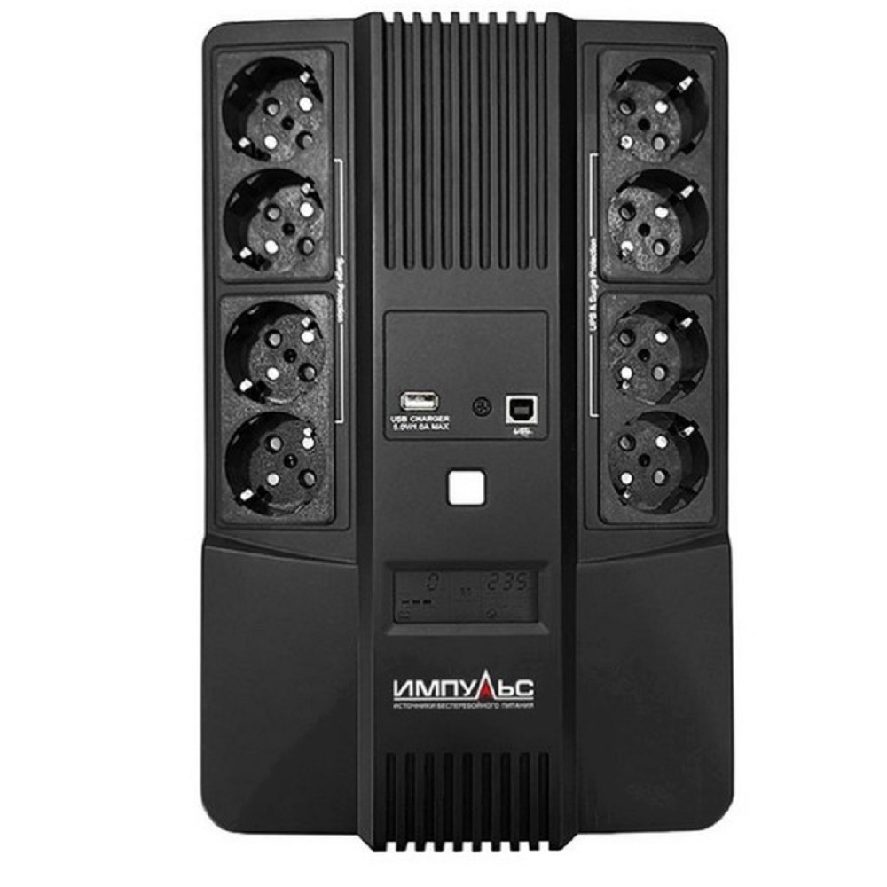 Импульс ИБП МАСТЕР 1000 {1000ВА/600Вт, LED, USB, RJ11/RJ45, SCHUKOx8} {MT10201}