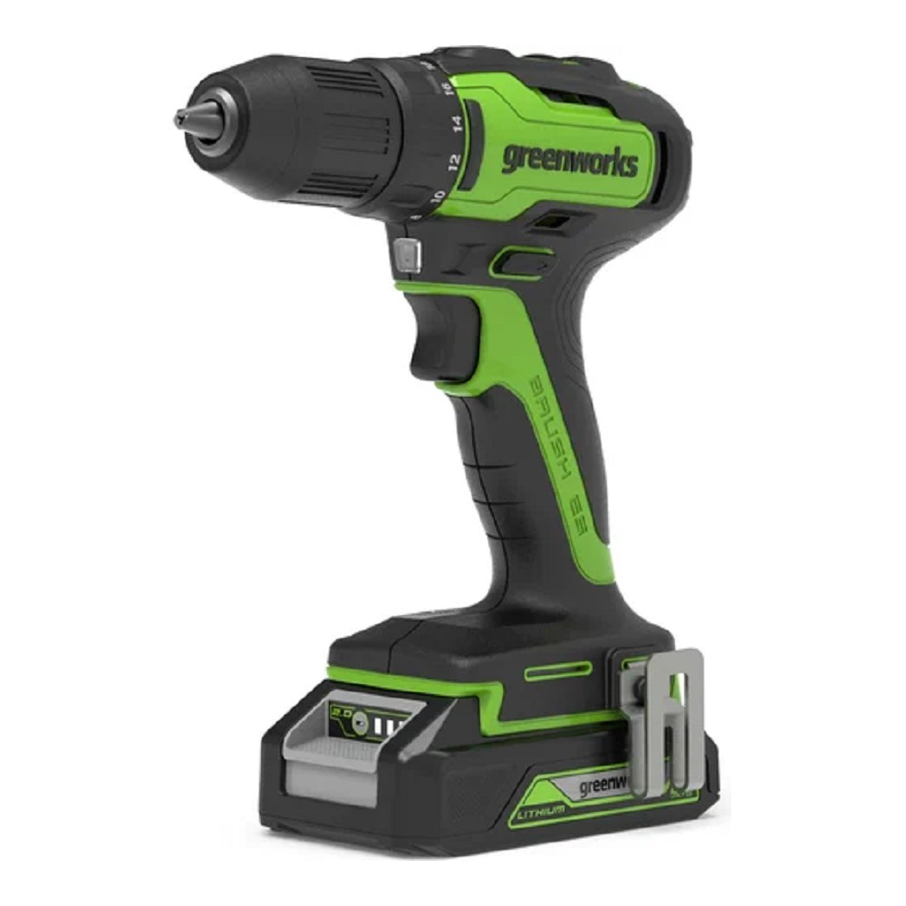 Greenworks GD24DD35K2 Дрель-шуруповерт аккумуляторная, 24V, c 1хАКБ 2 Ач и ЗУ в кейсе [3704007UA]