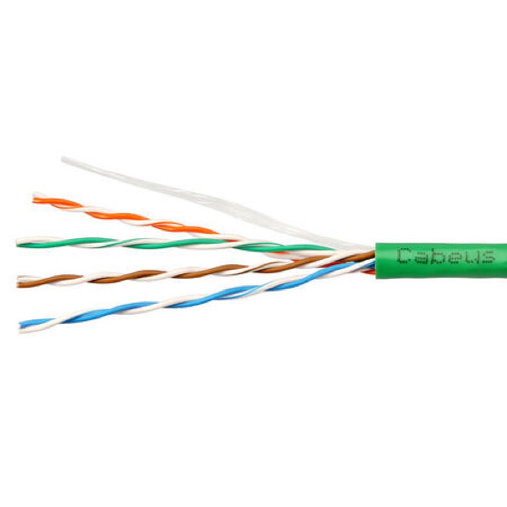 Cabeus UTP-4P-Cat.5e-SOLID-LSLTx-GN-20 Кабель витая пара UTP (U/UTP), категория 5e, 4 пары (24 AWG), одножильный, нг(А)-LSLTx, зеленый (20 м)