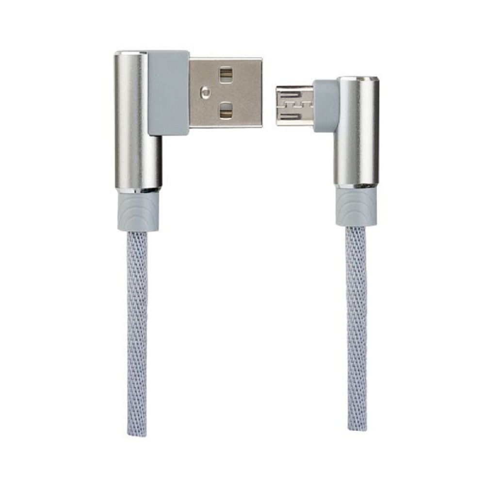 PERFEO Кабель USB A вилка - Micro USB вилка, 2.4A, угловой, серый, длина 1 м., Micro Premium (U4805)"