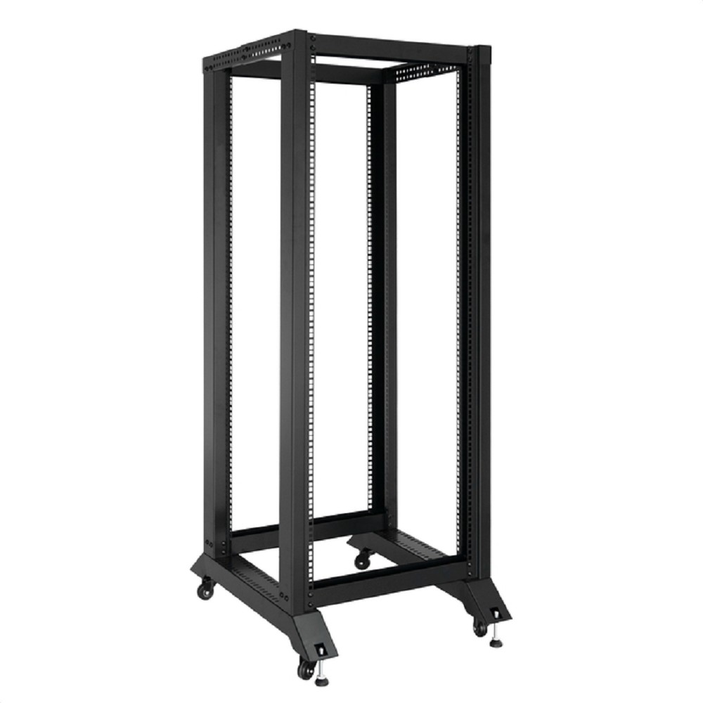 Exegate EX301163RUS Стойка ExeGate EOR2-32U.1000.BLACK (открытая телекоммуникационная 19", 32U, двухрамная, усиленная, с роликовыми опорами, раздвижная, В1610хШ600х Г(550-790) мм, цвет черный RAL 9004