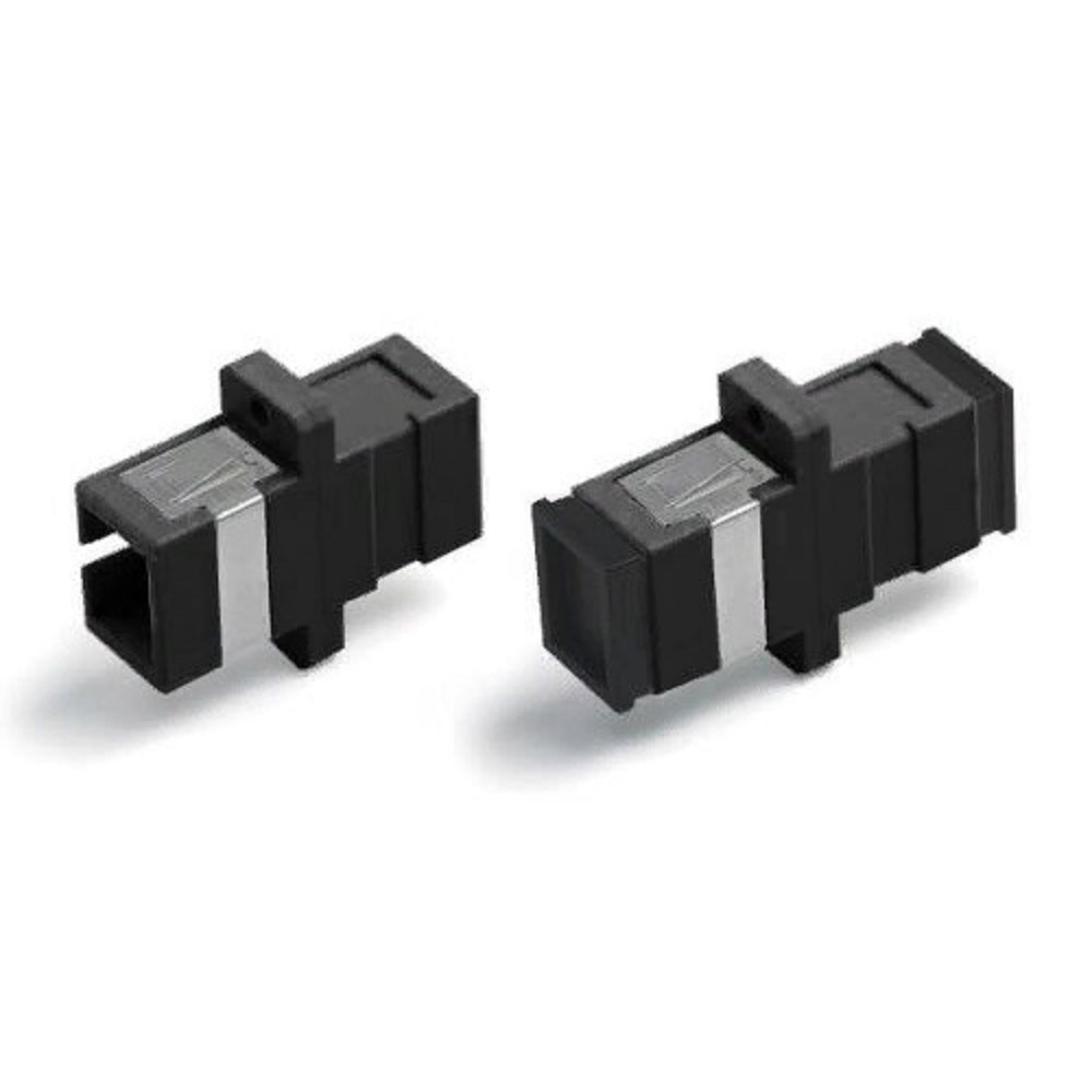   Hyperline FA-P01Z-SC/SC-N/BK-BK Оптический проходной адаптер SC-SC, MM, simplex, корпус пластиковый, черный, черные колпачки
